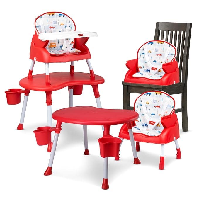LuvLap 4 in 1 Convertible Baby High Chair with Printed Cushion